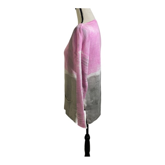 Sweater Linen Italian made. Color blocked. Pockets in front. Size Small.… - Picture 8 of 11